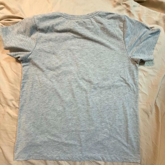 FIVE mixed brand S/S Tees LARGE (mauve/grey+graphic/blk+whit strp/brn strp) - Picture 5 of 11